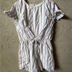 Abercrombie Kids White and Black Striped Top